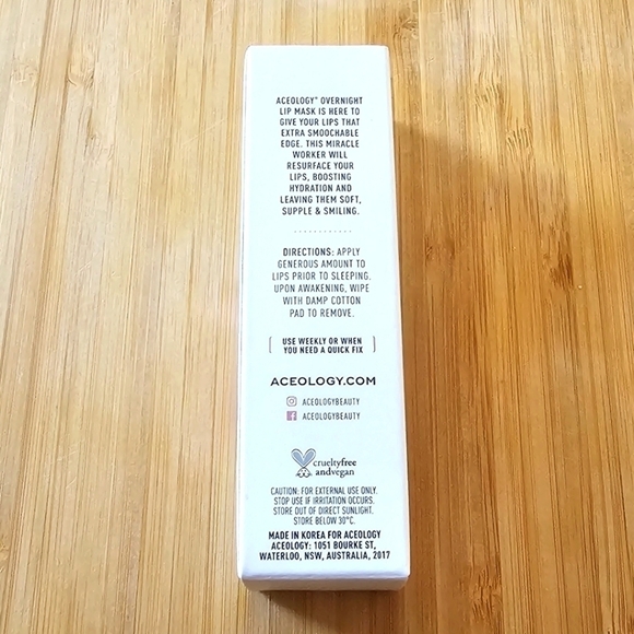 Aceology Overnight Lip Mask, Exfoliating Hydrating & Smoothing, Full-size 15ml - Picture 7 of 8